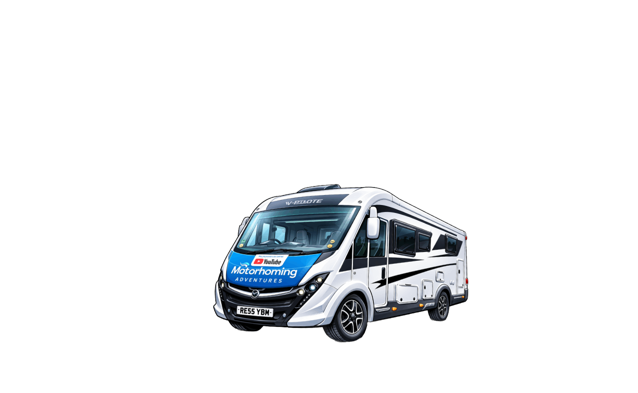 Motorhome driving across bridge